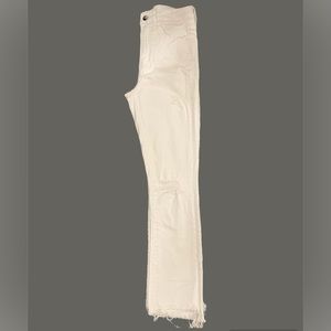Vervet straight cropped white distressed denim Size 24
